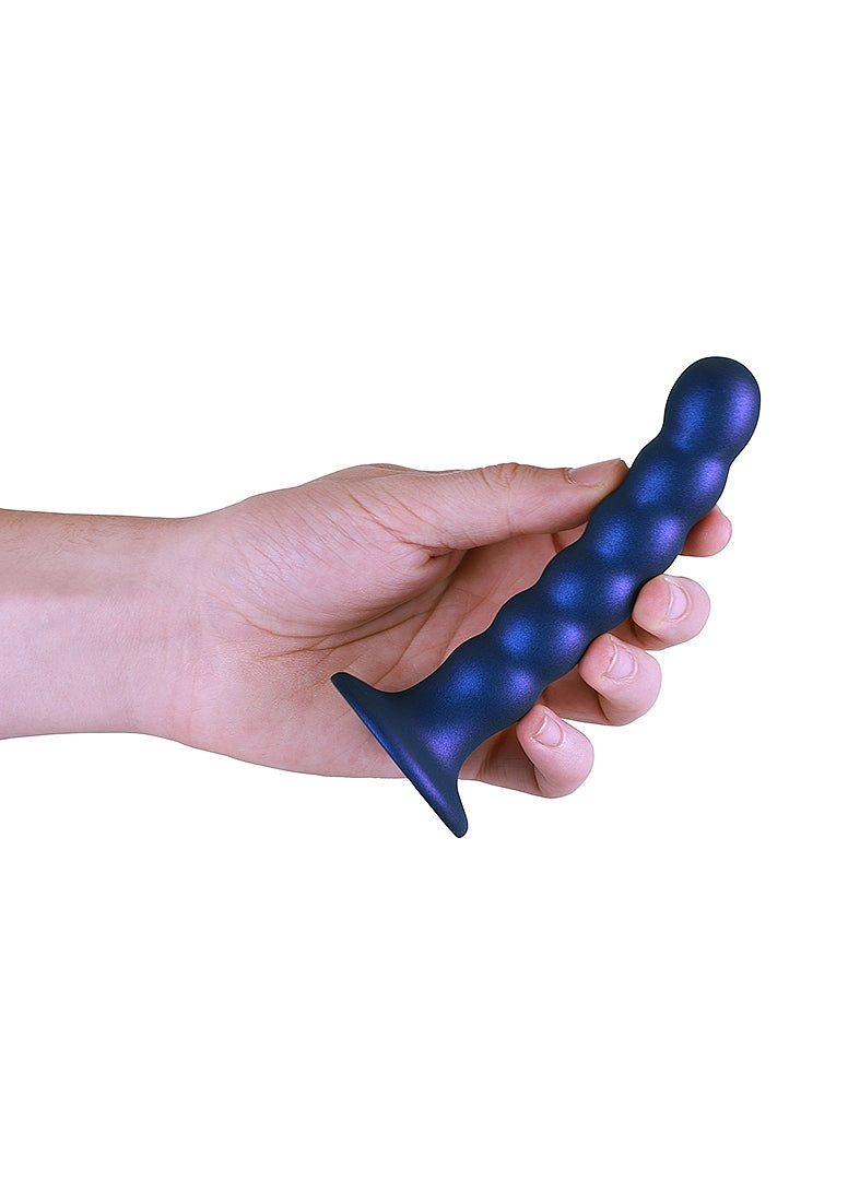 Shots Toys | OUCH! Beaded G-Spot Dildo - 5" / 13 cm - Metallic Blue