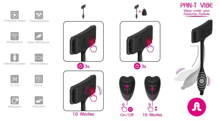 Adrien Lastic Pan-T-Vibe - Panty Vibrator with Remote