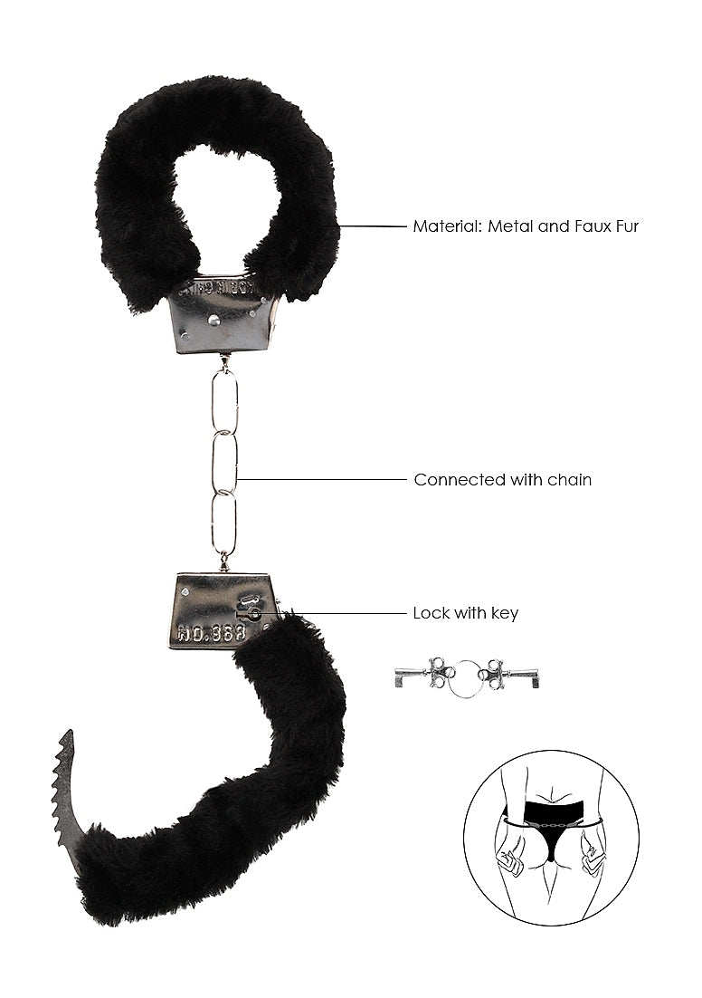 Shots Toys | Ouch! Pleasure Furry Hand Cuffs - With Quick-Release Button