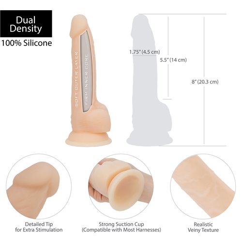Naked Addiction Dual Density Silicone 8" Dong