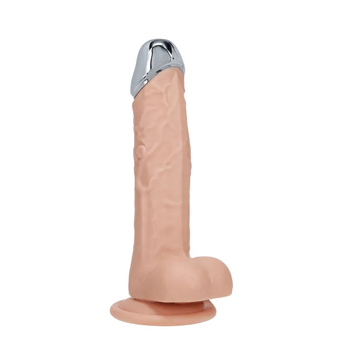 Shots Toys | REALROCK 7" Vibrating Dildo with Metal Head and Wireless Remote - Flesh