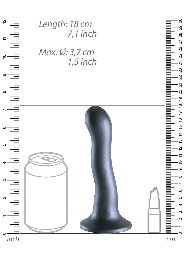 Shots Toys | OUCH! Ultra Soft Curvy G-Spot Dildo - 7" / 17 cm - Gun Metal