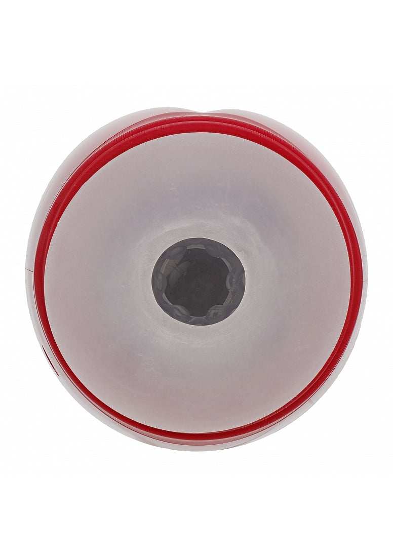 Shots Toys | PUMPED Virtuo - Metallic Red Sucking And Vibrating Auto Masturbator