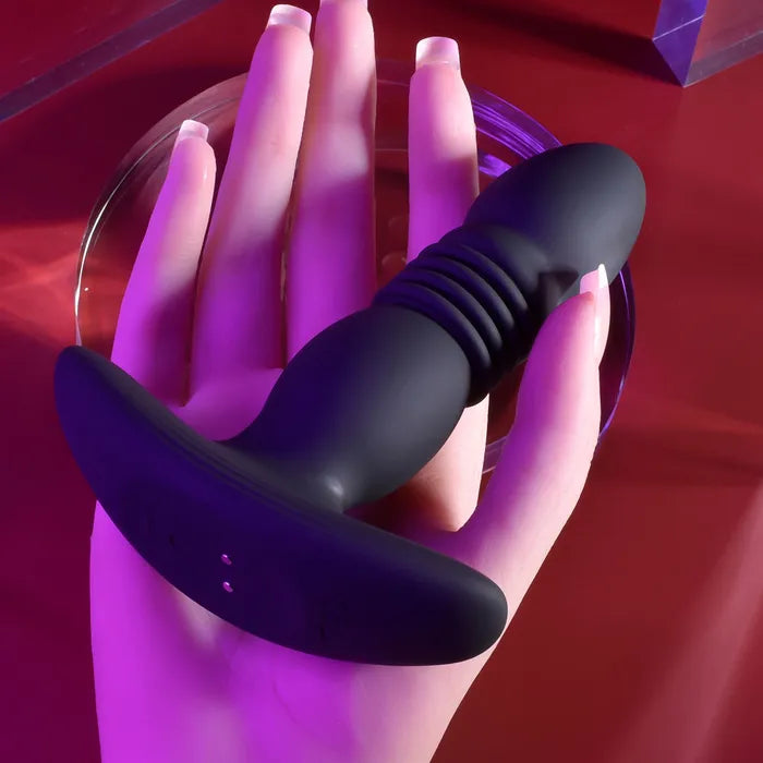 Playboy Pleasure TRUST THE THRUST Black 13.7cm USB Thrusting Butt Plug Wireless