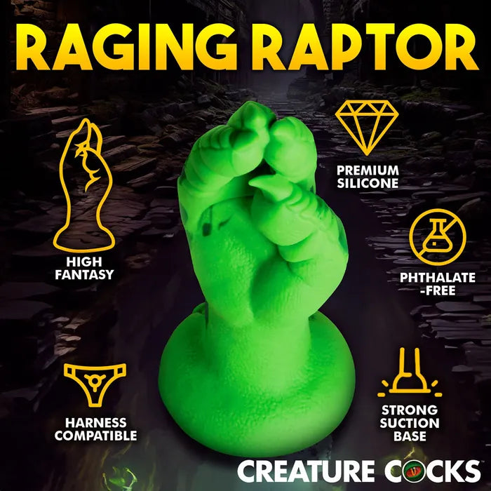 Creature Cocks Raptor Claw Fisting Silicone Dildo - Green 21.8cm Claw Fantasy Dildo