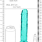 Shots Toys | REALROCK Crystal Clear 8" Straight Dildo No Balls - Turquoise