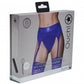 Shots Toys | OUCH! Vibrating Strap-On Thong with Adjustable Garters - Royal Blue - Size XS/S