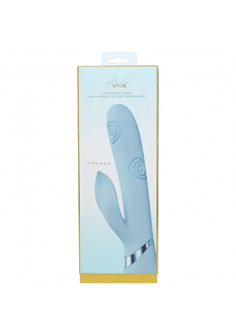 Shots Toys | VIVE Fronda Triple Motor G-Spot Vibrating Tapping Leaf Clit Stimulator Blue