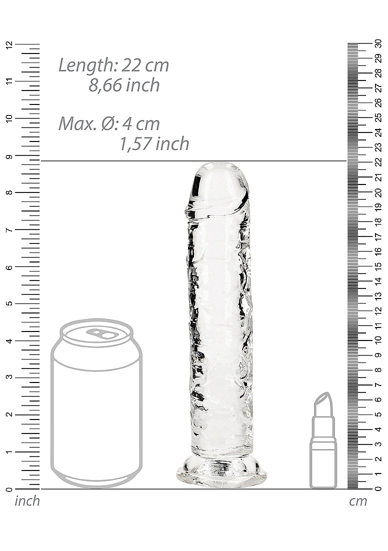 Shots Toys | REALROCK Crystal Clear 8" Straight Dildo No Balls - Translucent