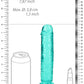 Shots Toys | REALROCK Crystal Clear 18cm Straight Dildo - Turquoise 7" Dong