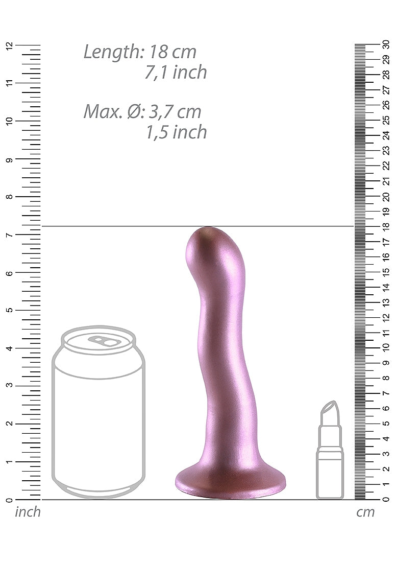 Shots Toys | OUCH! Ultra Soft Curvy G-Spot Dildo - 7" / 17 cm - Rose Gold