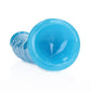 Shots Toys | REALROCK 20cm Slim Glow in the Dark Neon - Blue (8") Dildo Dong