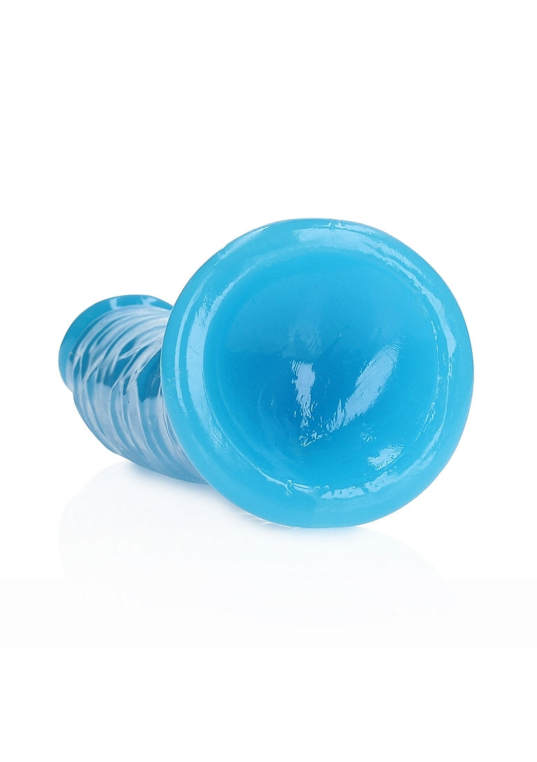 Shots Toys | REALROCK 20cm Slim Glow in the Dark Neon - Blue (8") Dildo Dong