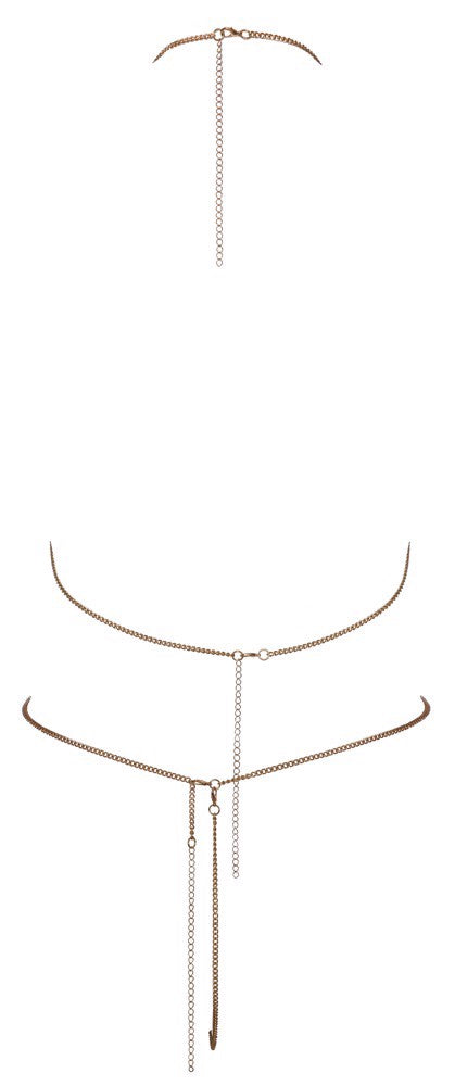 Orion | Cottelli Accessories - Bra Set Chain Gold Bikini