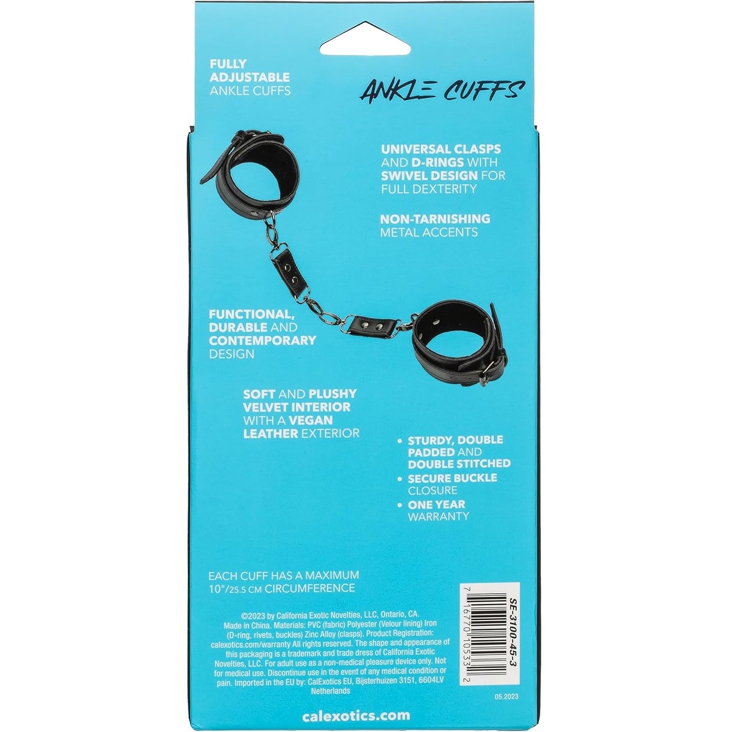 Calexotics Euphoria Collection Vegan Leather Ankle Cuffs