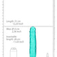 Shots Toys | REALROCK Crystal Clear 11" Straight Dildo No Balls - Turquoise