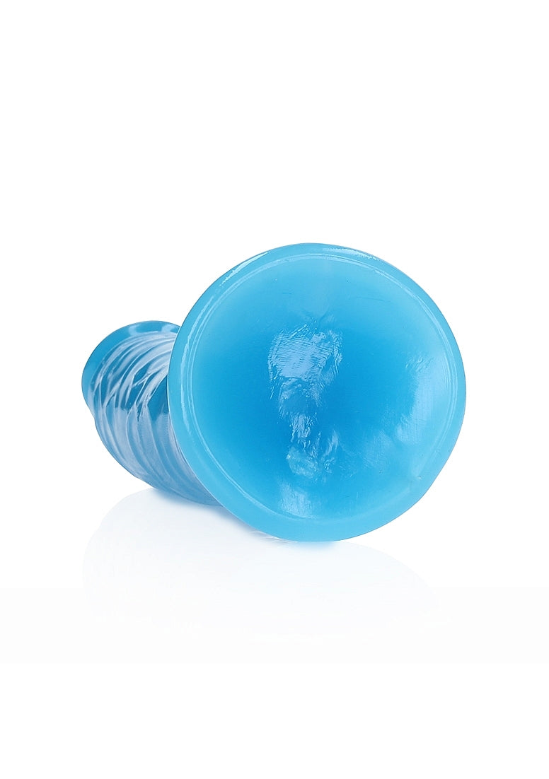 Shots Toys | REALROCK 18cm Slim Glow in the Dark Neon Blue 7" Dildo Dong