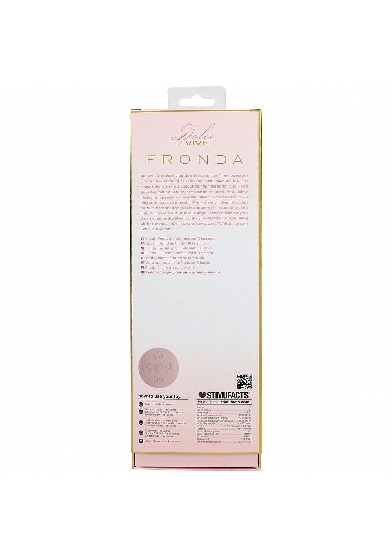 Shots Toys | VIVE Fronda Triple Motor G-Spot Vibrating Tapping Leaf Clit Stimulator Pink