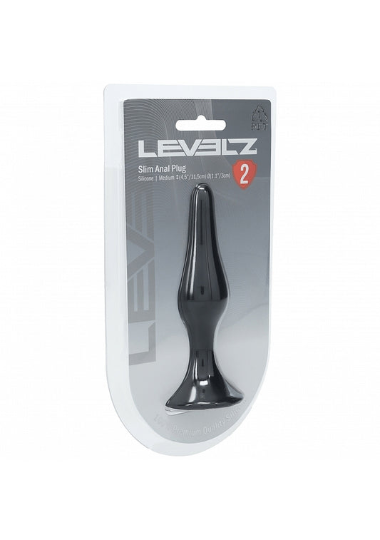 Shots Toys | LEVELZ - Slim Silicone Anal Plug - Medium - Black