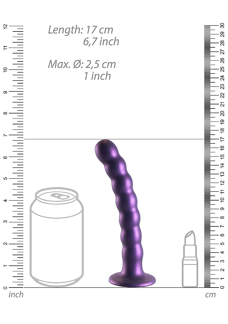 Shots Toys | OUCH! Beaded G-Spot Dildo - 6.5" / 16.5 cm - Metallic Purple