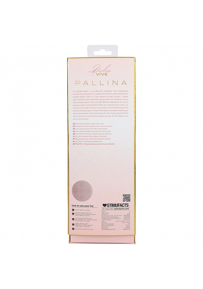 Shots Toys | VIVE Pallina Triple Motor G-Spot Vibrating Tapping Beads Clit Stimulator Pink