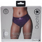 Shots Toys | OUCH! Vibrating Strap-on Thong with Removable Butt Straps - Purple - Size M/L