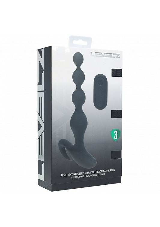 Shots Toys | LEVELZ - Remote Control Beaded Vibrating Silicone Anal Plug - Black