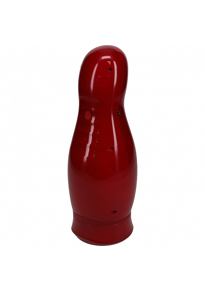 Shots Toys | PUMPED Virtuo - Metallic Red Sucking And Vibrating Auto Masturbator