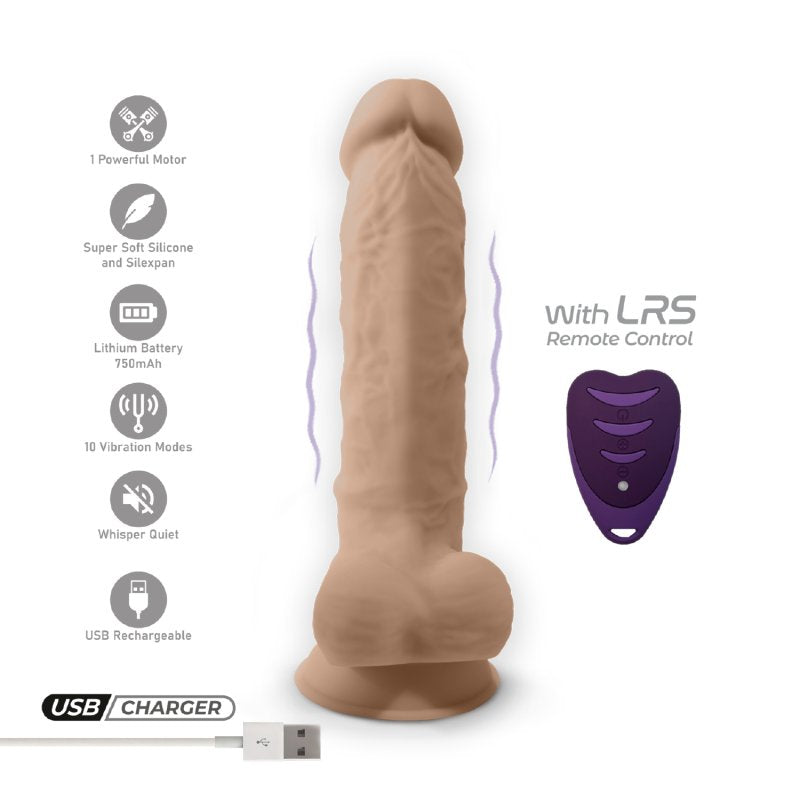 Adrien Lastic Silexd 8" Model 1 Remote Control LRS Vibrating Dildo Flesh