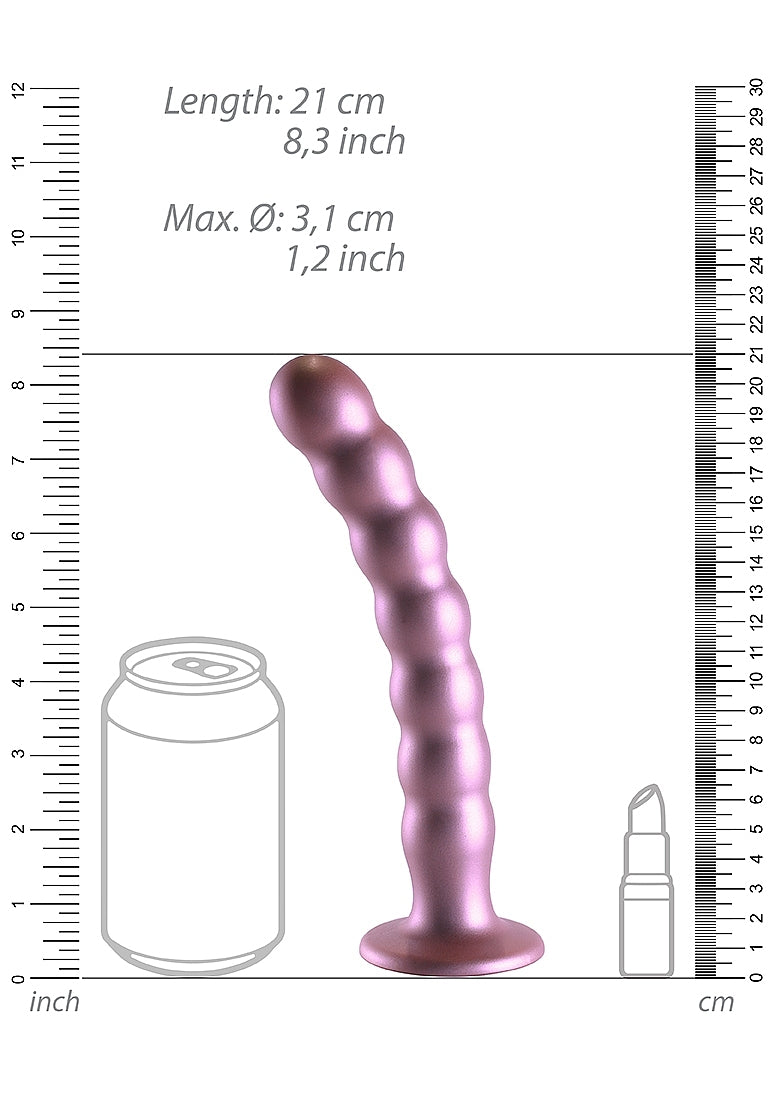 Shots Toys | OUCH! Beaded G-Spot Dildo - 8" / 20.5 cm - Rose Gold