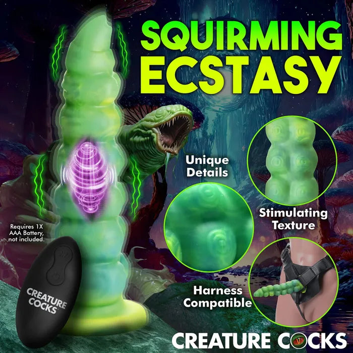 Creature Cocks Squirmer - Green 22.3cm Thrusting Fantasy Dildo