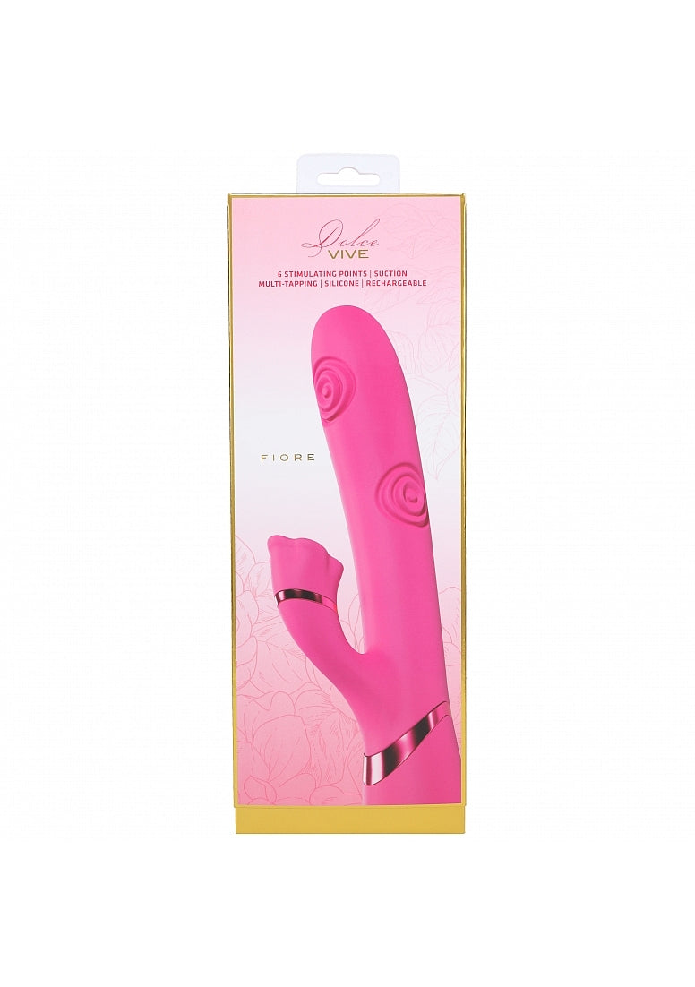Shots Toys | VIVE Fiore Triple Motor G-Spot Air Wave Vibrating Tapping Flared Clit Stimulator Pink