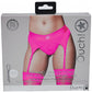 Shots Toys | OUCH! Vibrating Strap-On Thong with Adjustable Garters - Pink - Size M/L