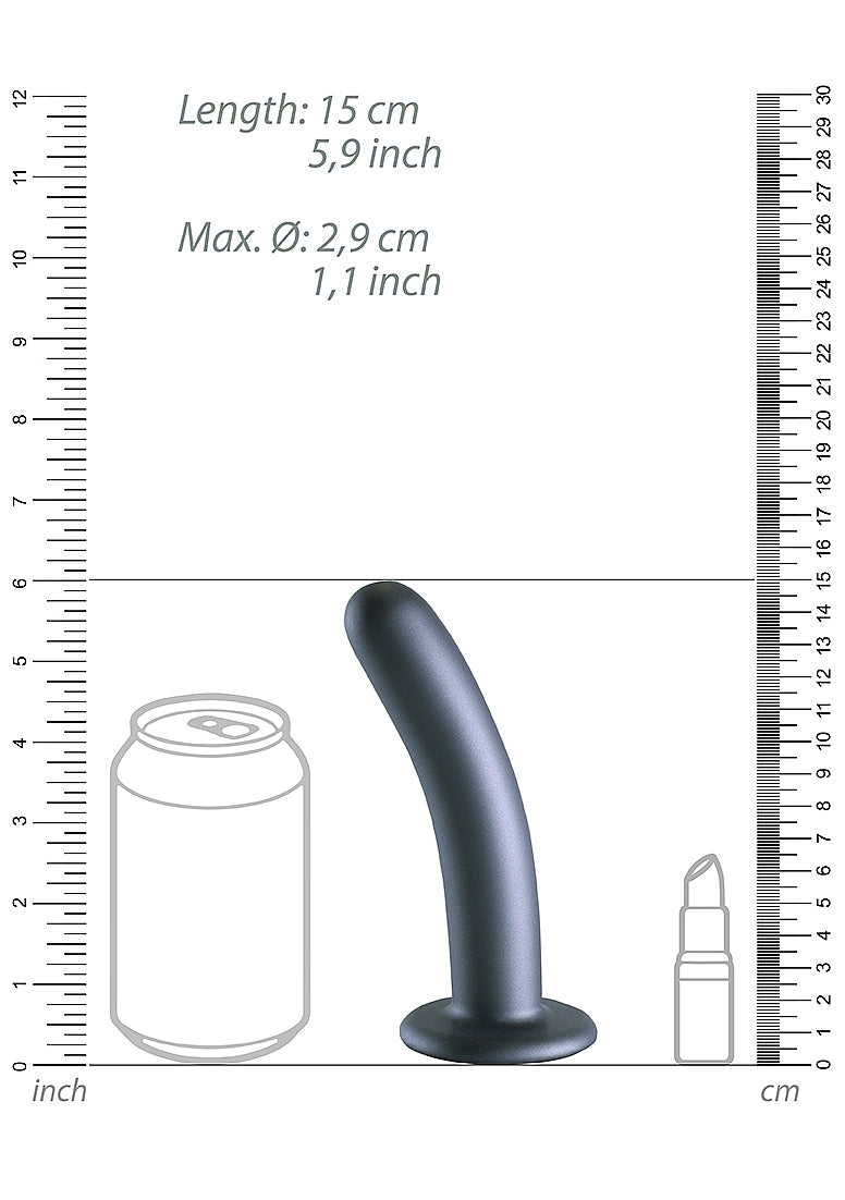 Shots Toys | OUCH! Smooth G-Spot Dildo - 6" / 14.5 cm - Gun Metal