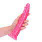 Shots Toys | REALROCK 28cm Slim Glow in the Dark Neon - Pink (10") Dildo Dong