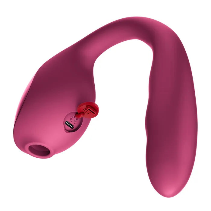 Fun Factory STRONIC PULSE ALLEGRO - Thrusting Vibrator with Air Pulse Stimulator - Wine Red