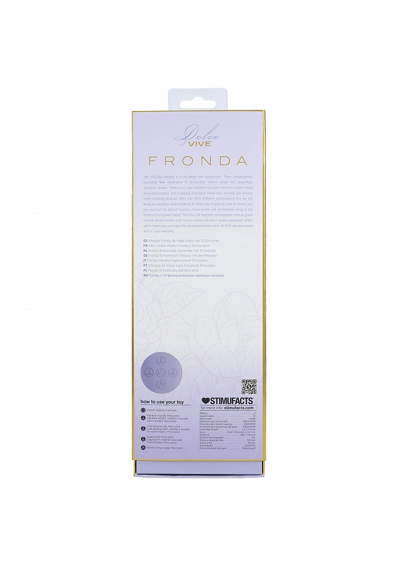Shots Toys | VIVE Fronda Triple Motor G-Spot Vibrating Tapping Leaf Clit Stimulator Lavender