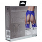 Shots Toys | OUCH! Vibrating Strap-On Thong with Adjustable Garters - Royal Blue - Size XS/S