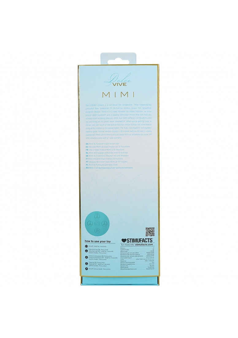 Shots Toys | VIVE Mimi Triple Motor G-Spot Tapping Rabbit Vibrator Blue