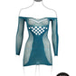Le Desir Collection Long-Sleeved Net Mini Dress Blue Size OS