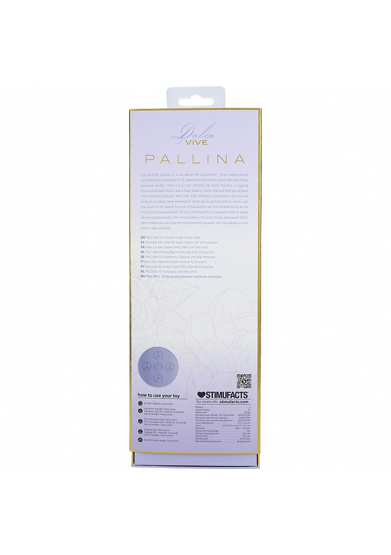 Shots Toys | VIVE Pallina Triple Motor G-Spot Vibrating Tapping Beads Clit Stimulator Lavender