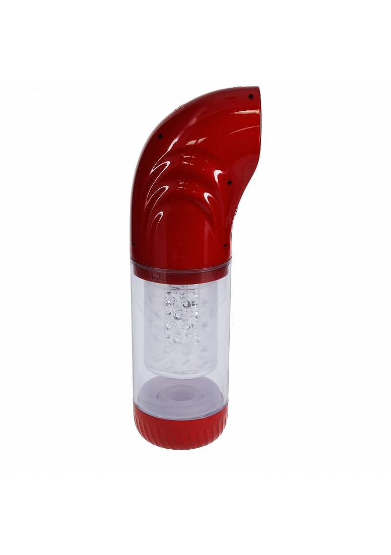 Shots Toys | PUMPED Strokemate - Sucking Rotating Thrusting Auto Masturbator Pump Metallic Red