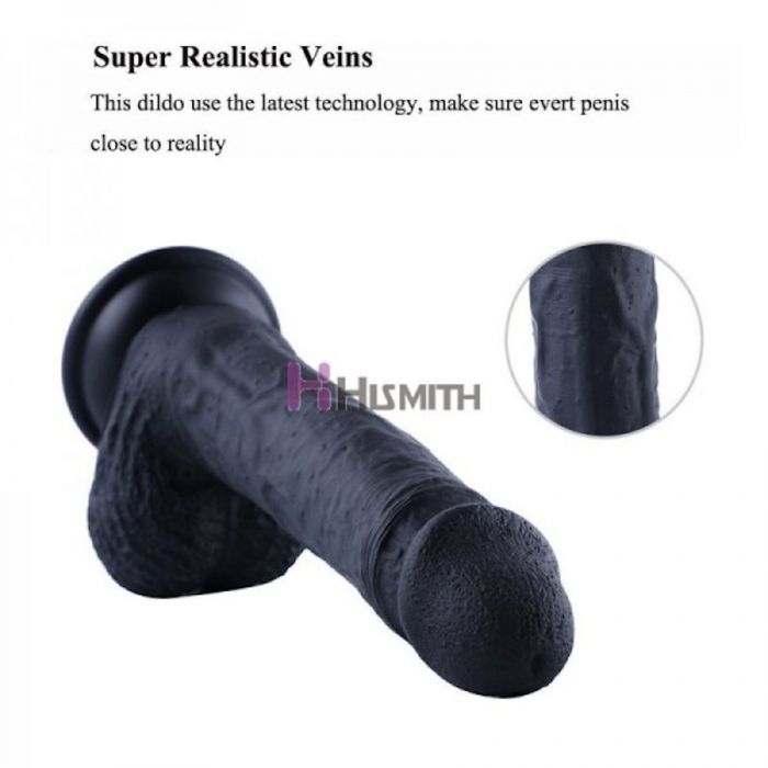 HiSmith - 8.7" Silicone Black Dildo (KlicLok)