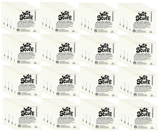 Wet Stuff Strawberry Water Based Lubricant Sample Travel Sachets 4g (100 Pack)