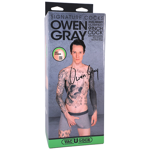 Doc Johnson Signature Cocks - Owen Gray 9" ULTRASKYN Cock Vac-U-Lock Suction Cup Dildo