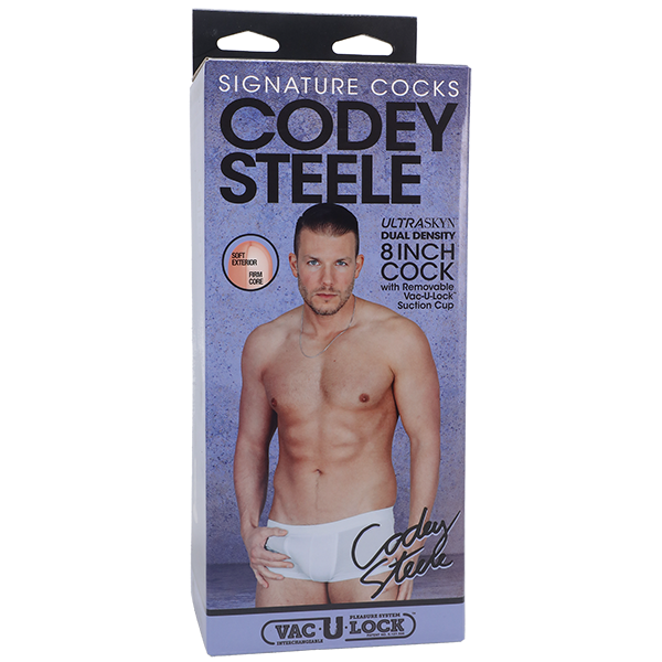 Doc Johnson Signature Cocks Codey Steele 8" Ultraskyn Cock w Removable Vac-U-Lock Suction Cup Vanilla