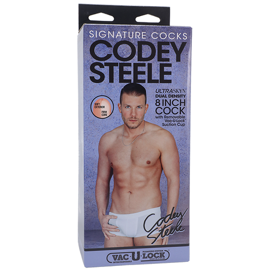 Doc Johnson Signature Cocks Codey Steele 8" Ultraskyn Cock w Removable Vac-U-Lock Suction Cup Vanilla