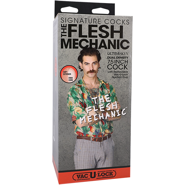 Doc Johnson Signature Cocks - The Flesh Mechanic - 7.5" ULTRASKYN Cock Vac-U-Lock Suction Cup Dildo