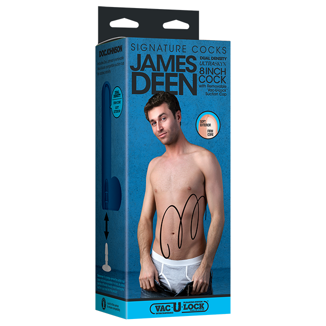 Doc Johnson Signature Cocks - James Deen - 8" ULTRASKYN Cock Vac-U-Lock Suction Cup Dildo