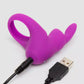 Love Honey Happy Rabbit Rechargeable Cock Ring Purple